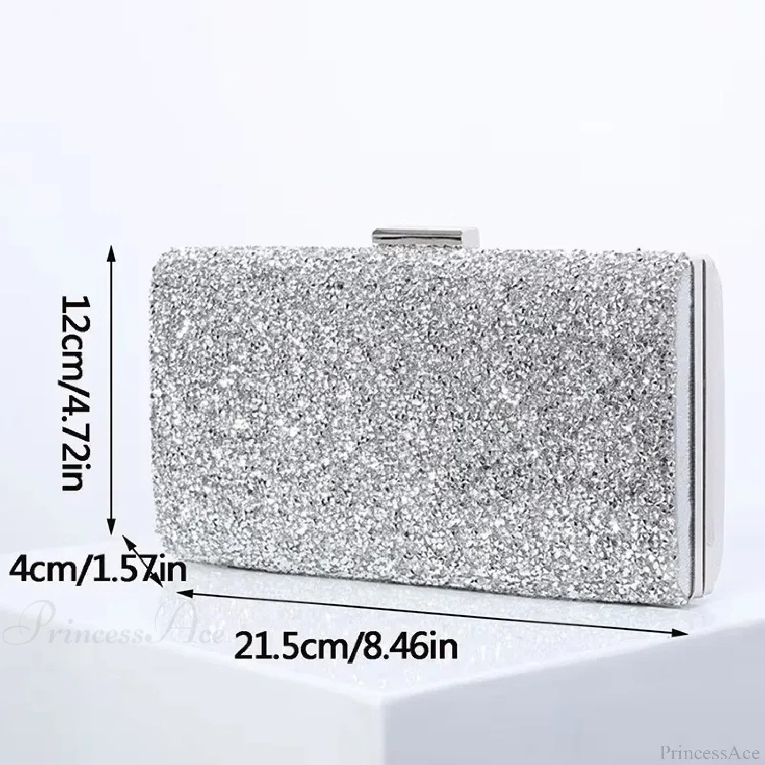 Square Bags Women’s Party Evening Clutch Bag SILVER / (20cm clutchbag-250126