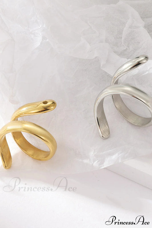 Stainless Steel Exaggerated Serpentine Cast Ring