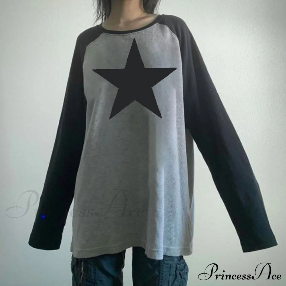 Star Print Oversized T-Shirts