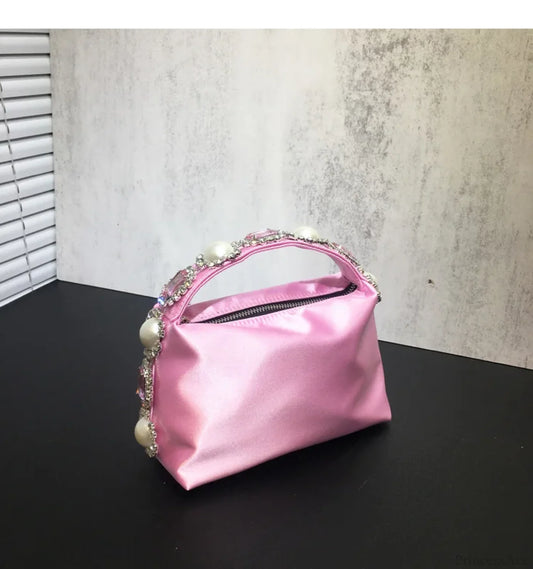 Stones Silk Phone Handbag Wristlet pink 1 wristlet-250126