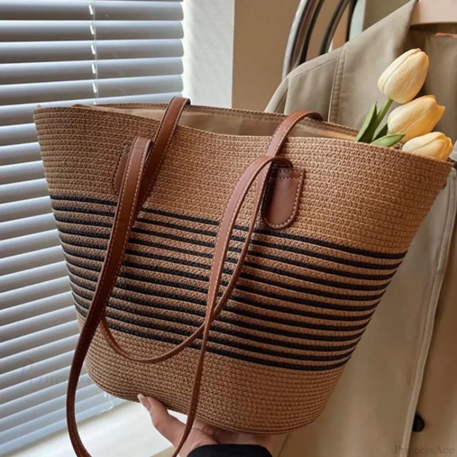 Summer Straw Bag Large Capacity Shoulder Bag shoulder-250126