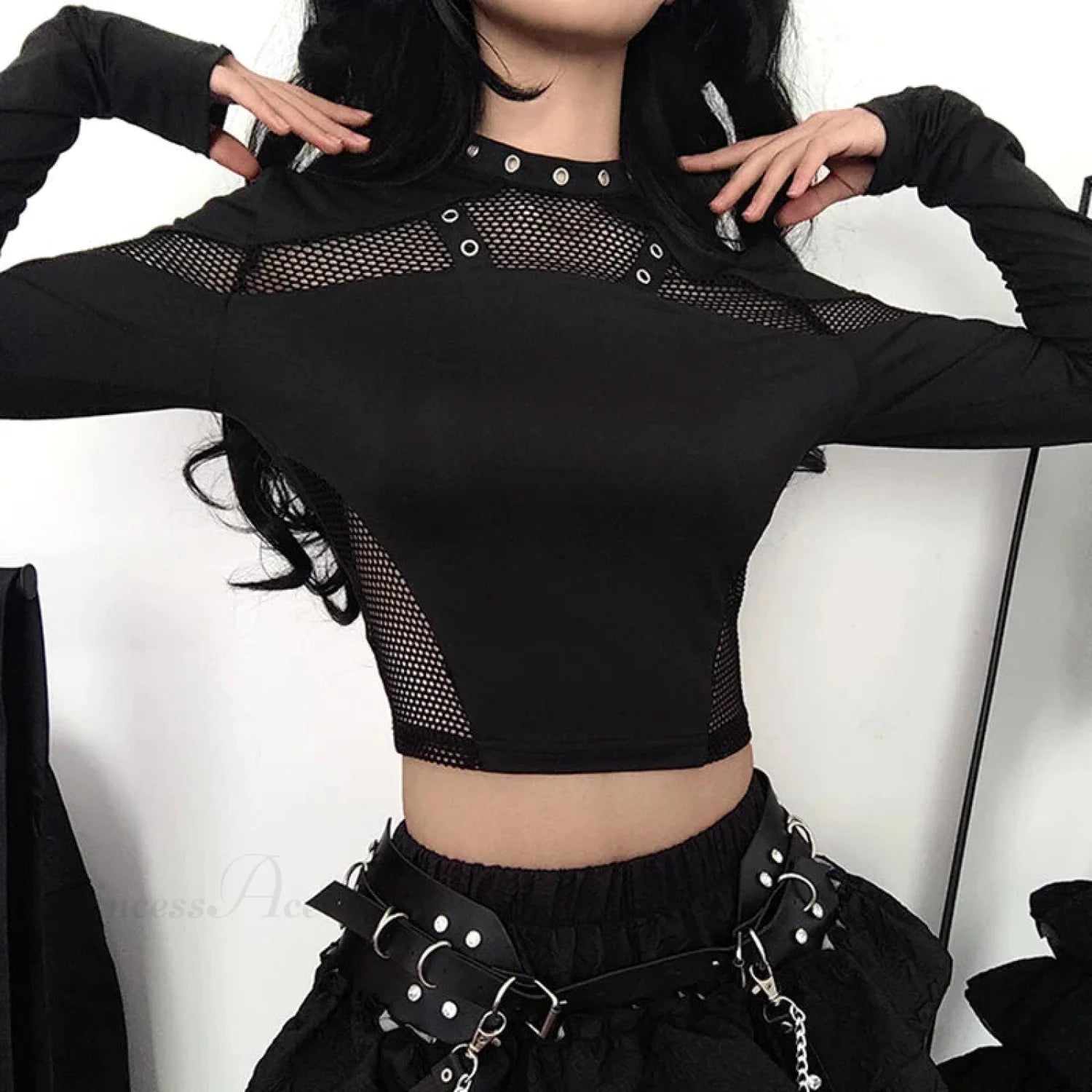 Transparent Mesh Knitted Top