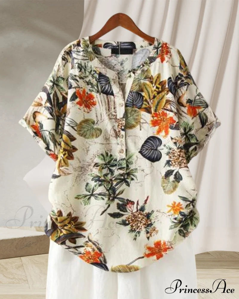 V-Neck Patterned T-Shirt T-Shirts