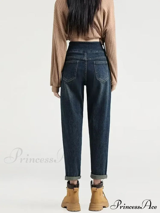 Versatile Light Color Thickened New Long Straight Art Natural Waist Fashion Jean