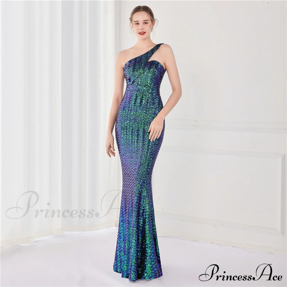 Victoria Formal One-Shoulder Charming Sequined Fishtail Dress S.o. Long Dresses