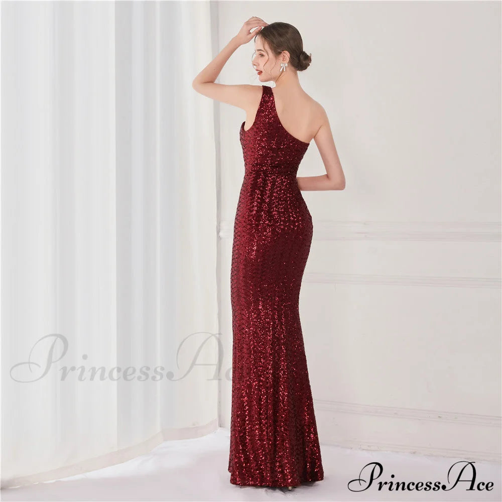 Victoria Formal One-Shoulder Charming Sequined Fishtail Dress S.o. Long Dresses