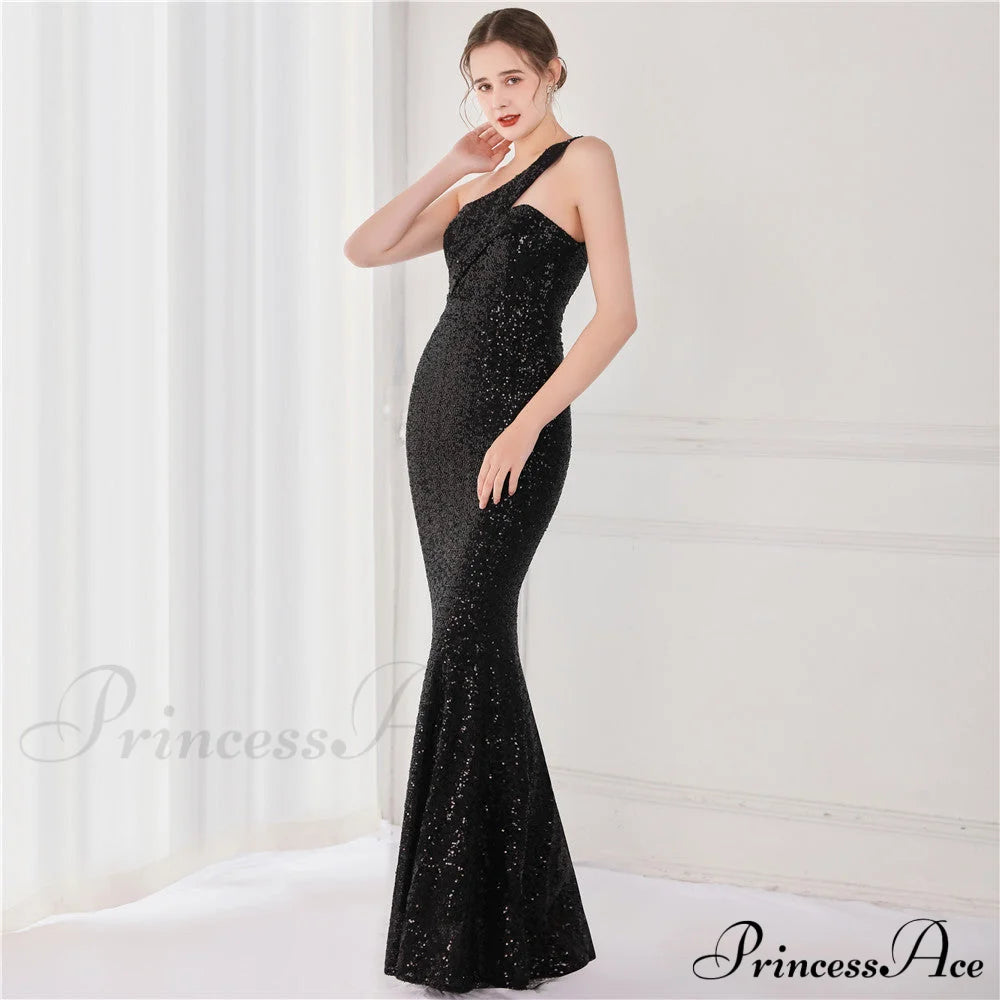 Victoria Formal One-Shoulder Charming Sequined Fishtail Dress S.o. Long Dresses