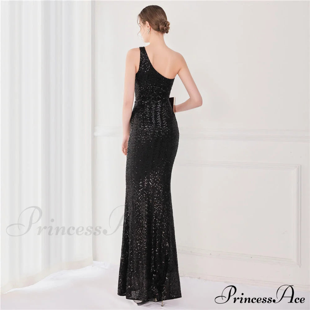 Victoria Formal One-Shoulder Charming Sequined Fishtail Dress S.o. Long Dresses
