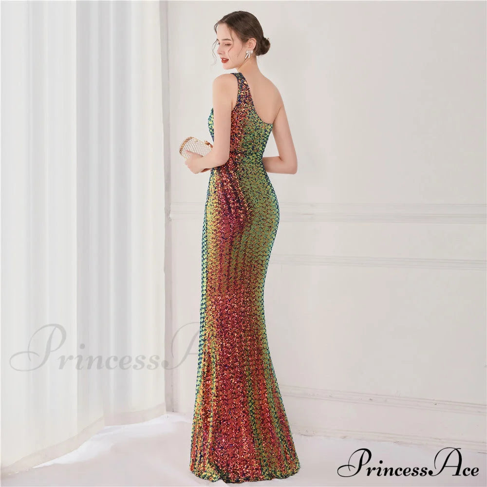 Victoria Formal One-Shoulder Charming Sequined Fishtail Dress S.o. Long Dresses
