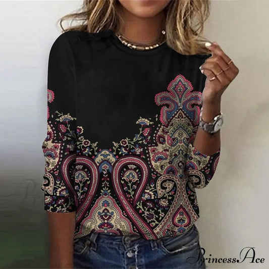 Vintage Design Ethnic Tee Blouses