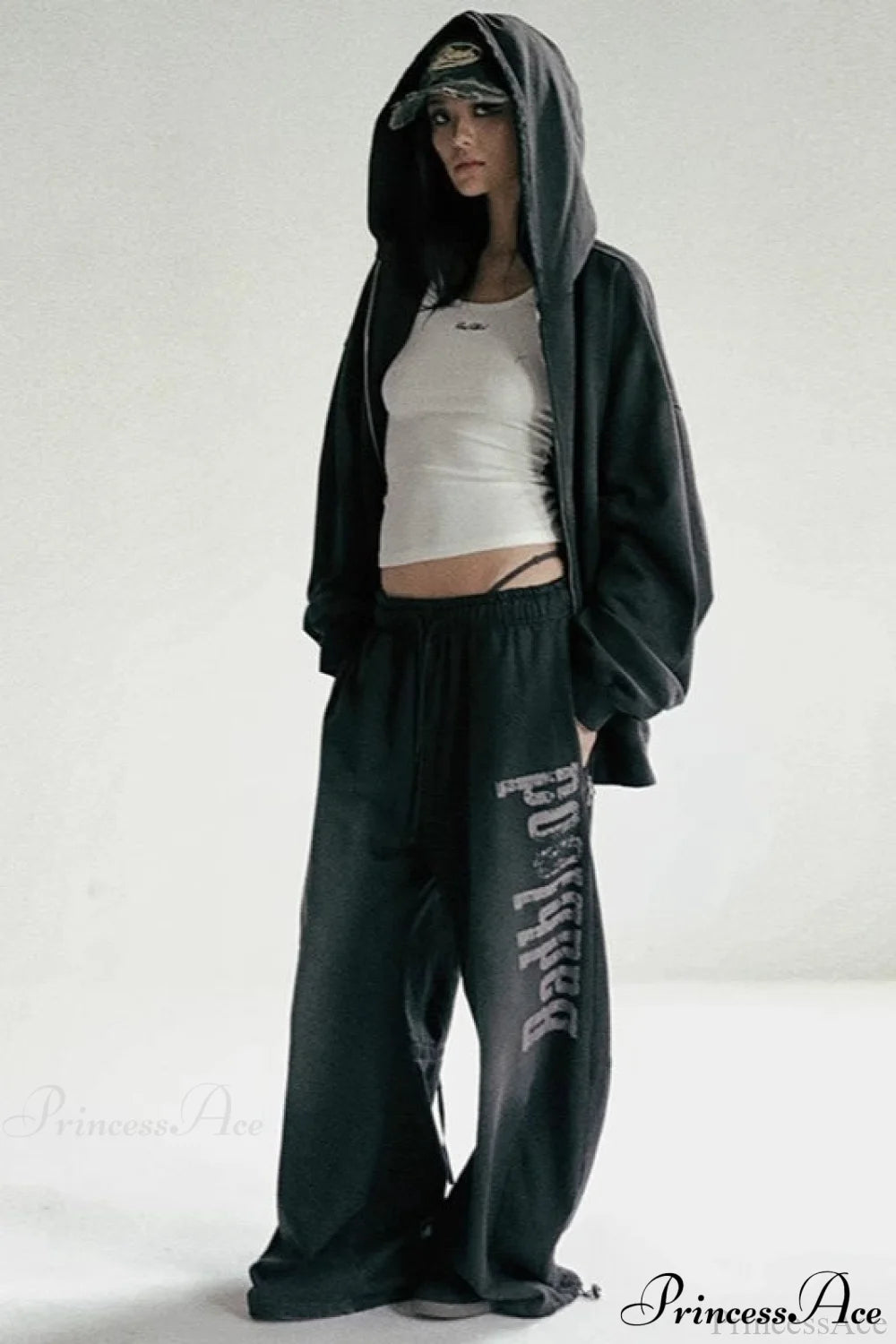Washed Loose Wide-Leg Casual Pants