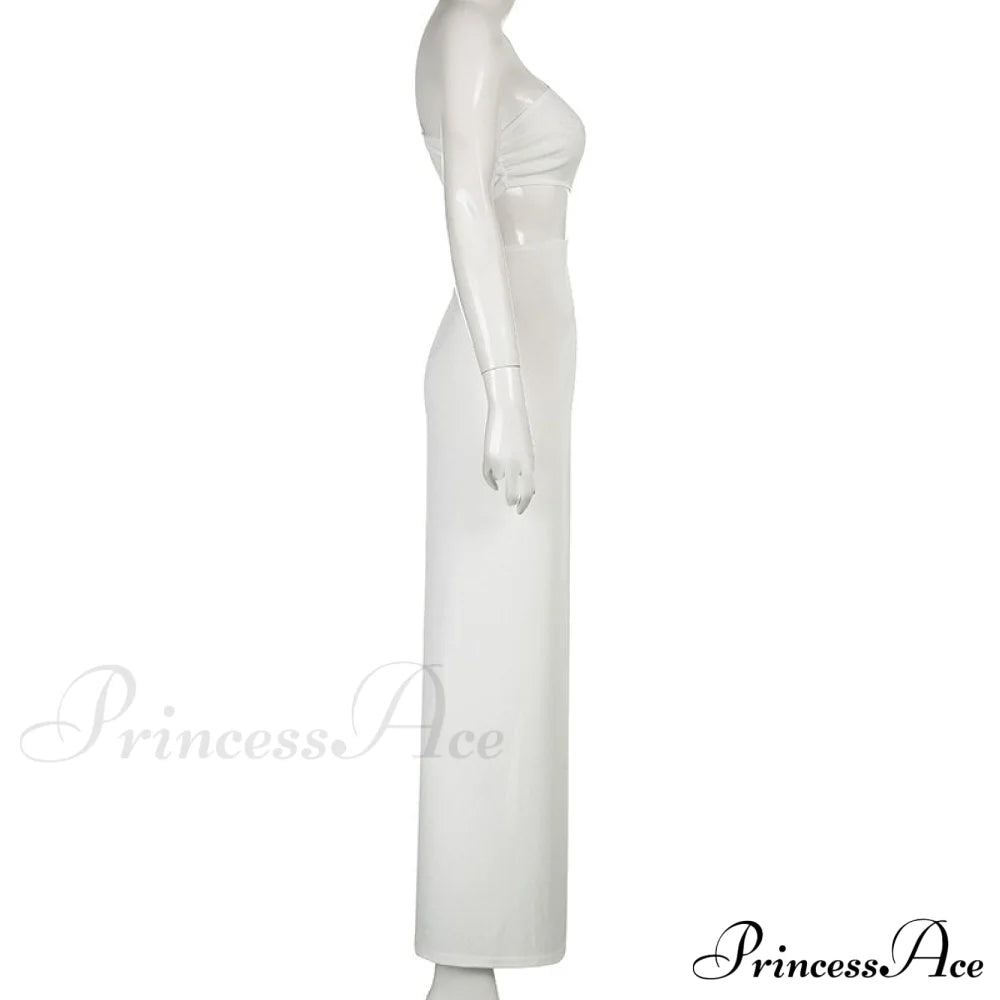 White Shoulder Parties - Women For Split Gown One And Full-Length Warm-Season Elegant Long Beachwear