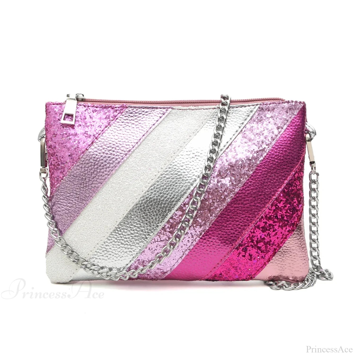 Y2K Metallic PU Leather Patchwork Wristlet PINK wristlet-250126