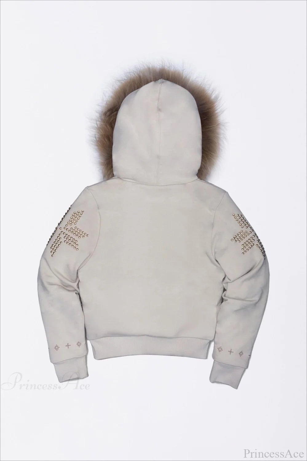 Y2K Sherpa Collar Rhinestone Zip-Front Waist-Cinched Hoodie